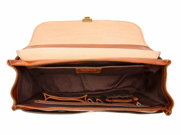 Bosca Men's Dolce Collection Flapover Briefcase