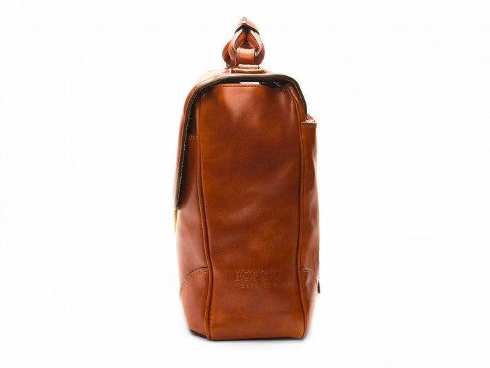 Bosca Men's Dolce Collection Flapover Briefcase
