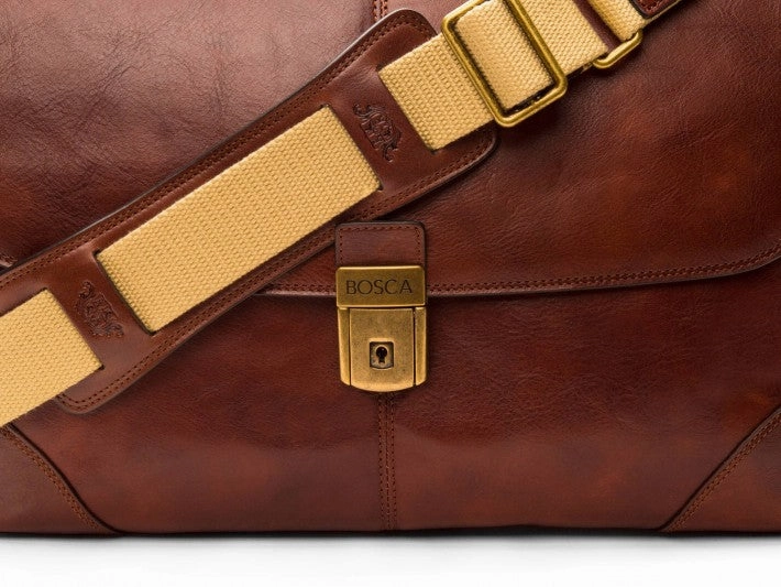 Bosca Men's Dolce Collection Flapover Briefcase