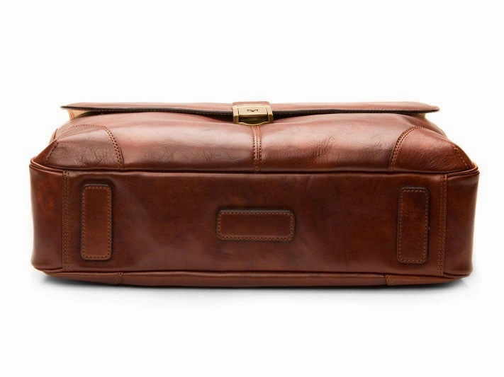 Bosca Men's Dolce Collection Flapover Briefcase