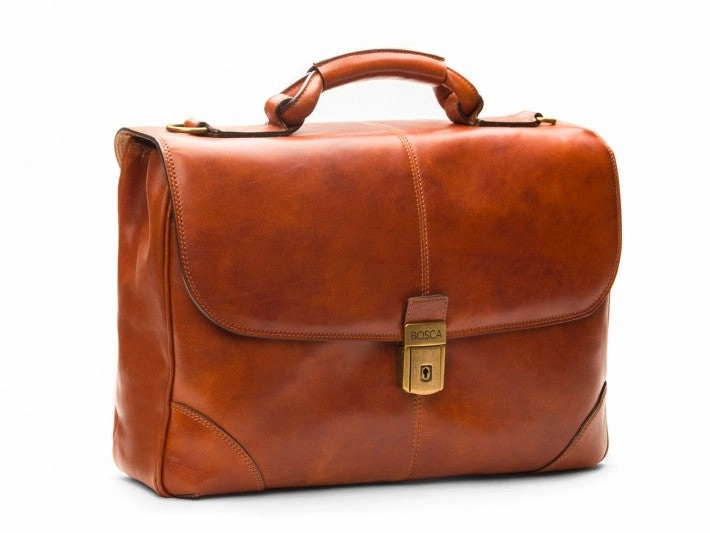 Bosca Men's Dolce Collection Flapover Briefcase