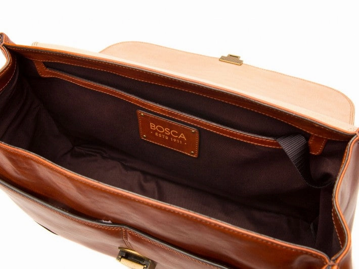 Bosca Men's Dolce Collection Flapover Briefcase