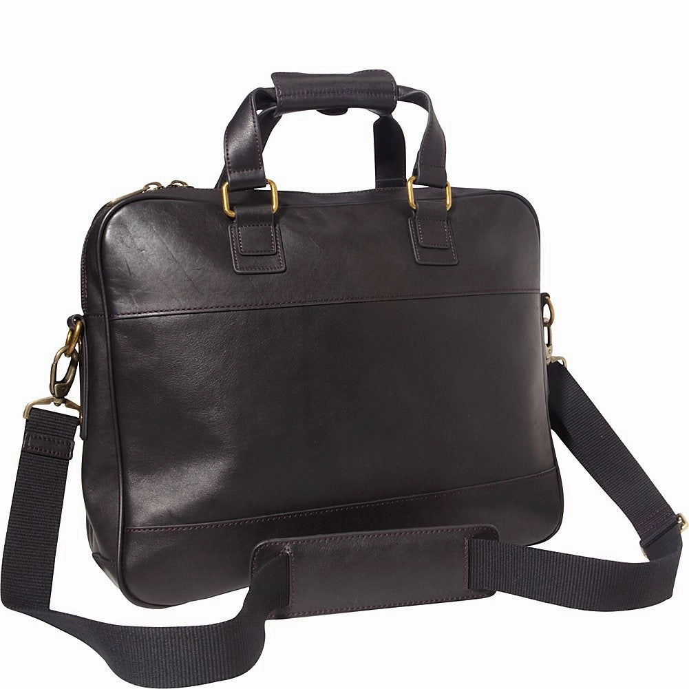 Bosca Tacconi Slim Leather Laptop Briefcase