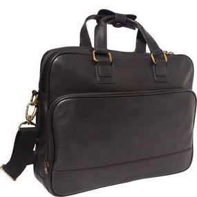 Bosca Tacconi Slim Leather Laptop Briefcase