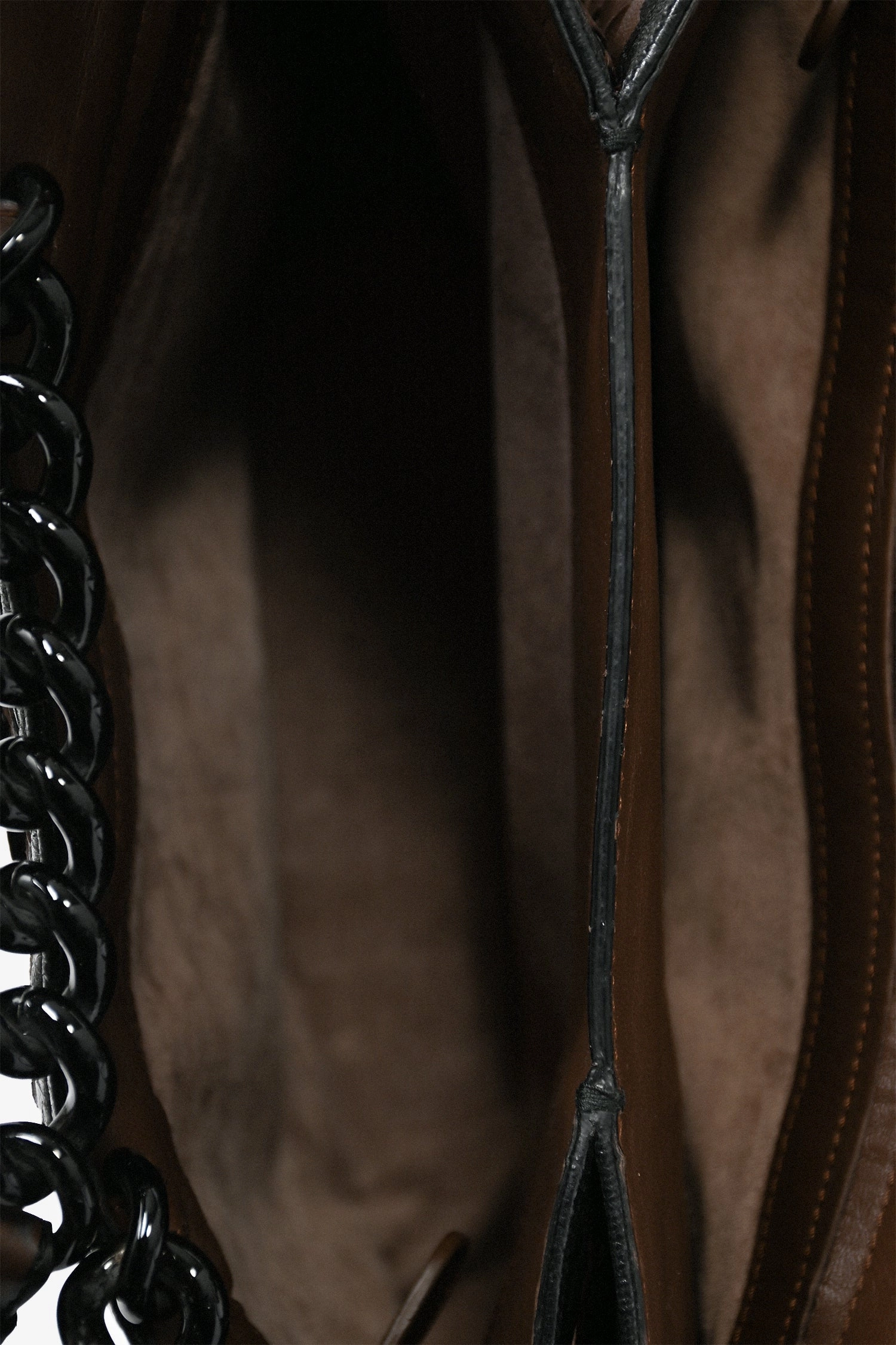 Bottega Veneta Brown/Black Intrecciato Leather Chain Tote