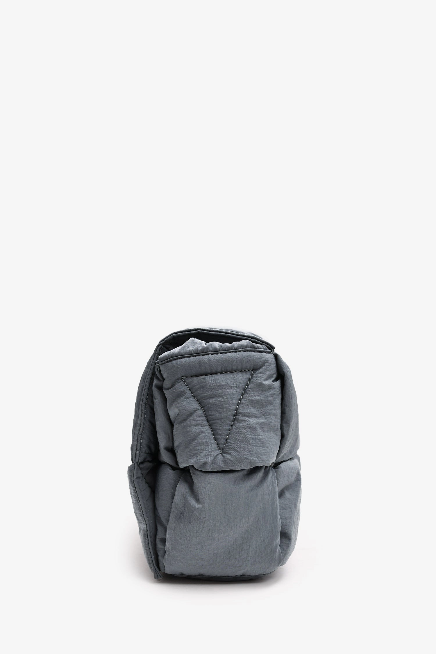 Bottega Veneta Grey Padded Intreccio-Woven Nylon Crossbody Bag (As Is)