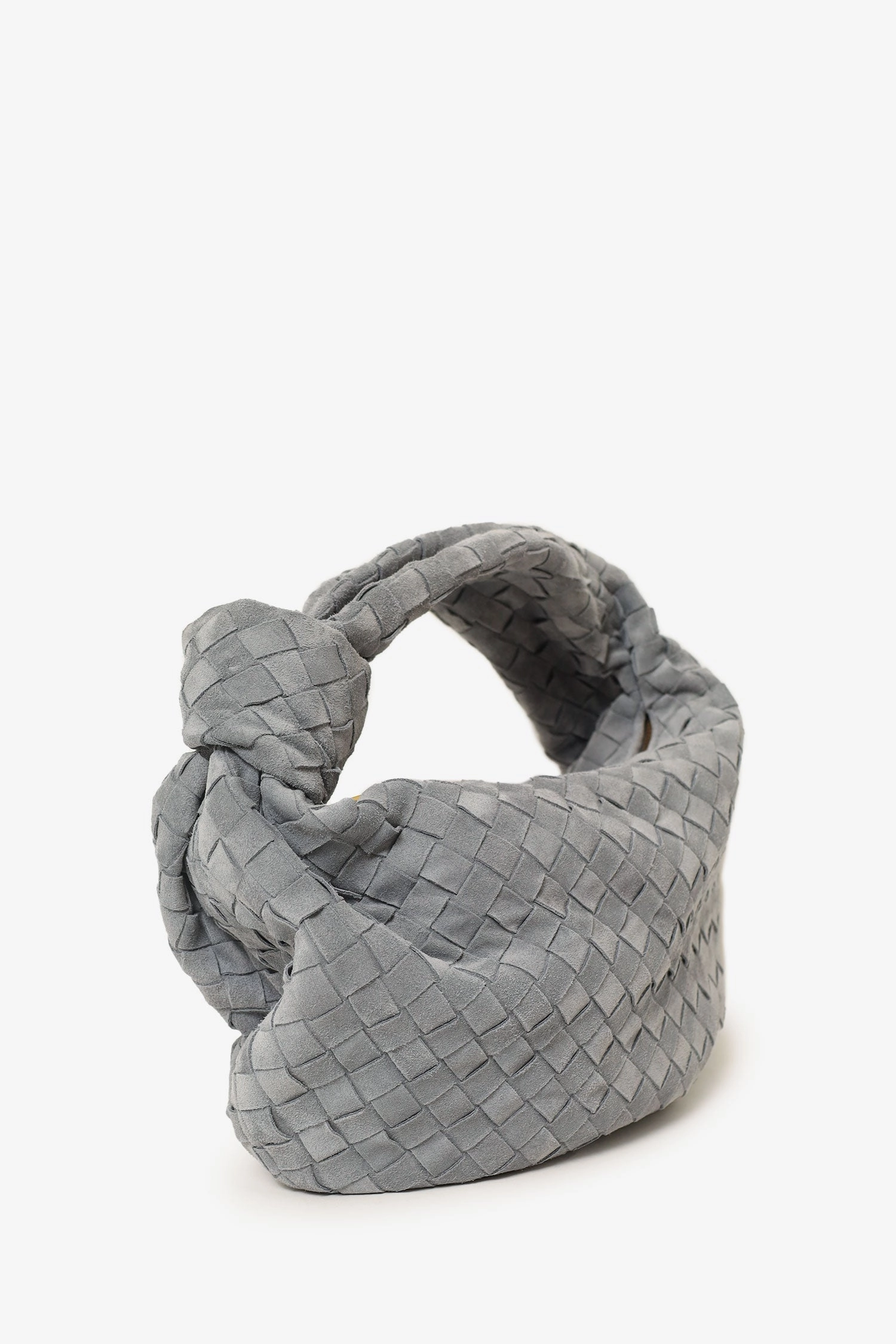 Bottega Veneta Grey Suede Intrecciato Leather Teen Jodie