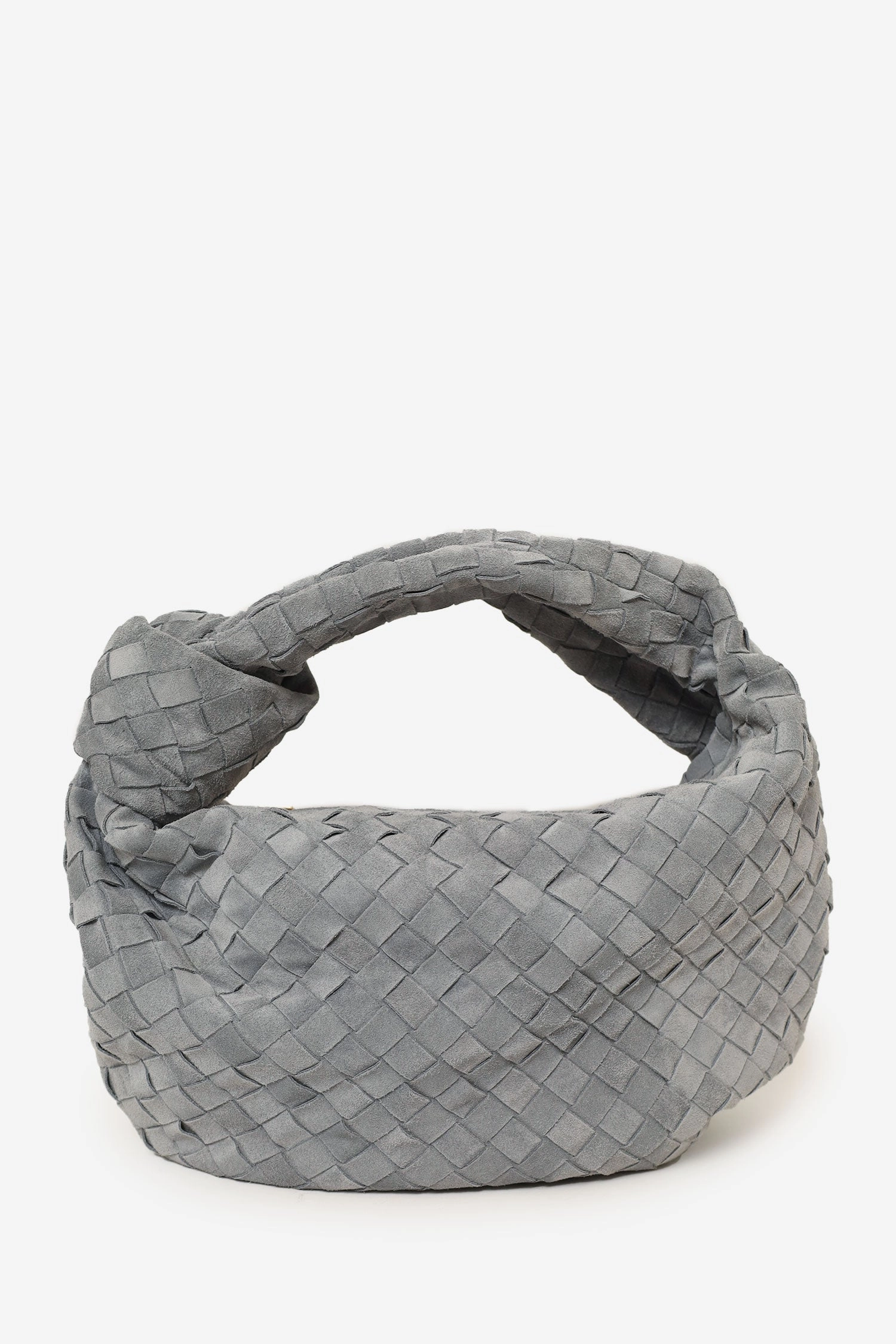 Bottega Veneta Grey Suede Intrecciato Leather Teen Jodie