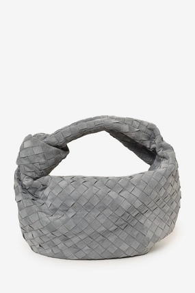 Bottega Veneta Grey Suede Intrecciato Leather Teen Jodie
