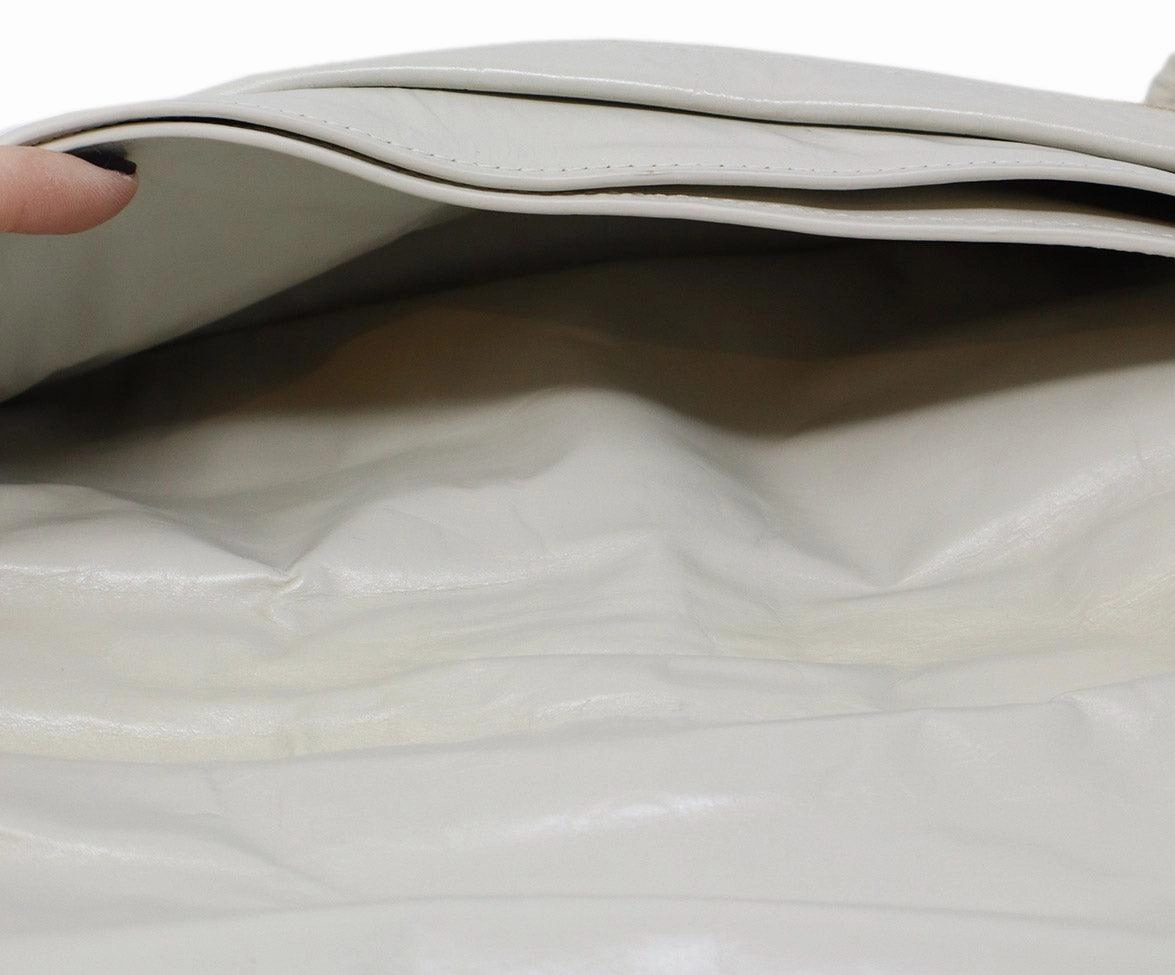 Bottega Veneta Ivory Leather Clutch