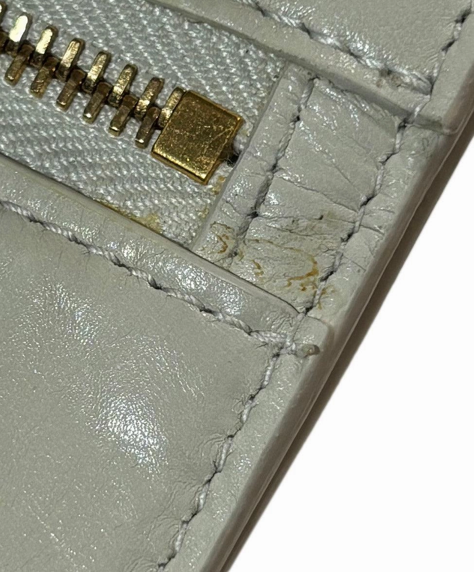 Bottega Veneta Ivory Leather Clutch