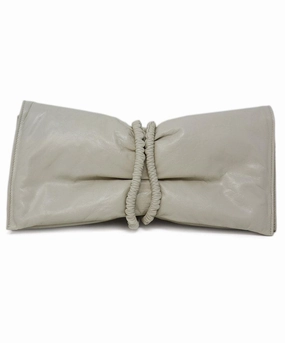 Bottega Veneta Ivory Leather Clutch