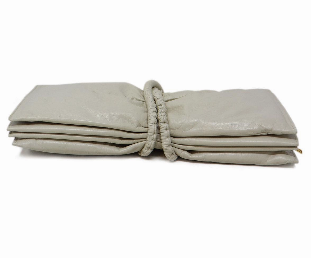 Bottega Veneta Ivory Leather Clutch