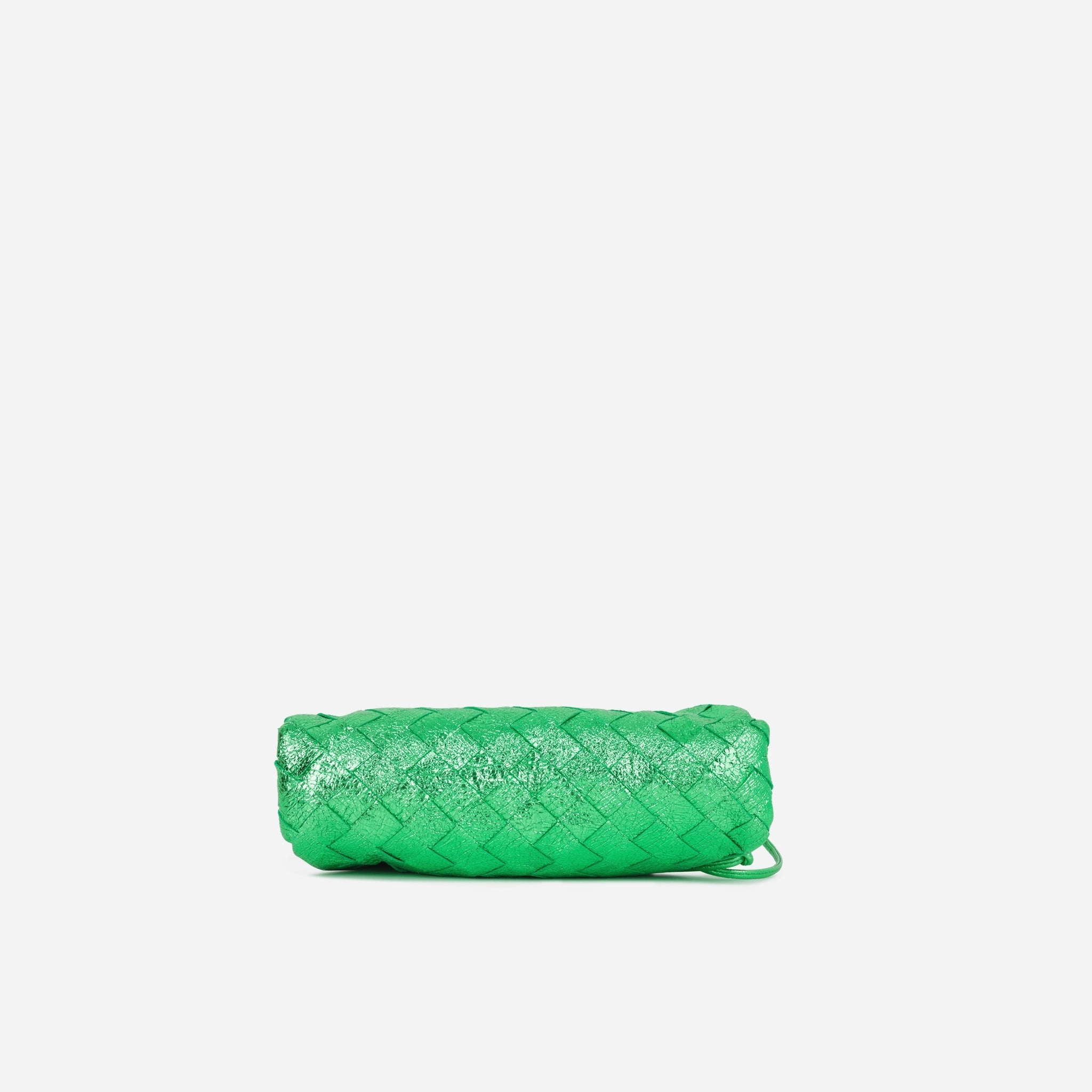 Bottega Veneta Mini Pouch - Metallic Green Crush
