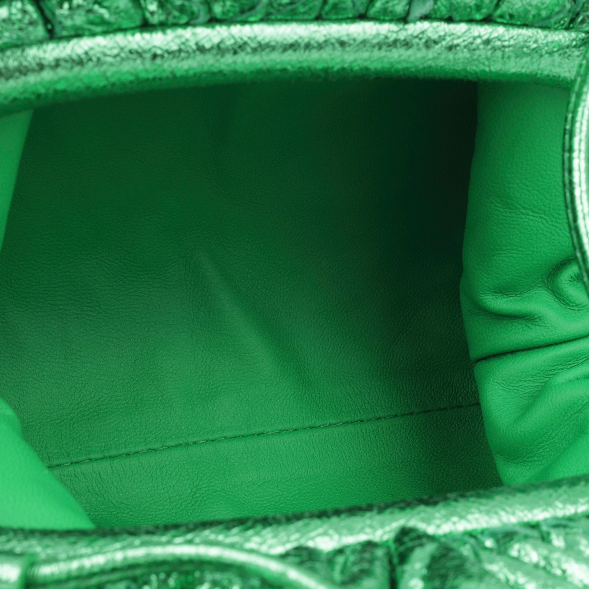 Bottega Veneta Mini Pouch - Metallic Green Crush