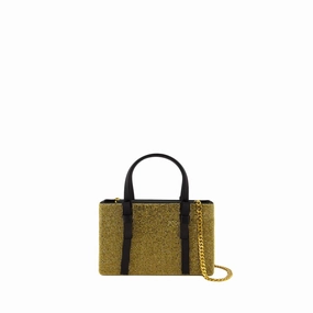 Bow Midi Shopper Bag - Mesh - Gold