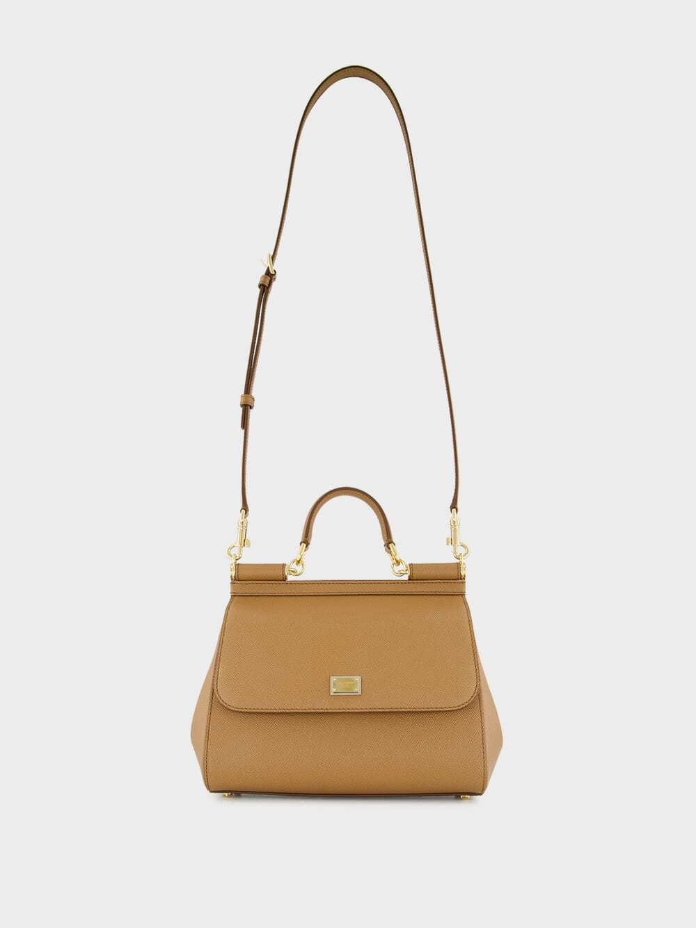 Brown Large Dauphine Leather Sicily Bag