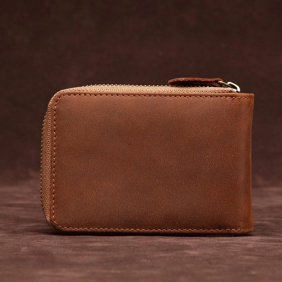 Brown Leather Billfold Cards Wallet for Men Small License Wallet Cards Wallets For Men