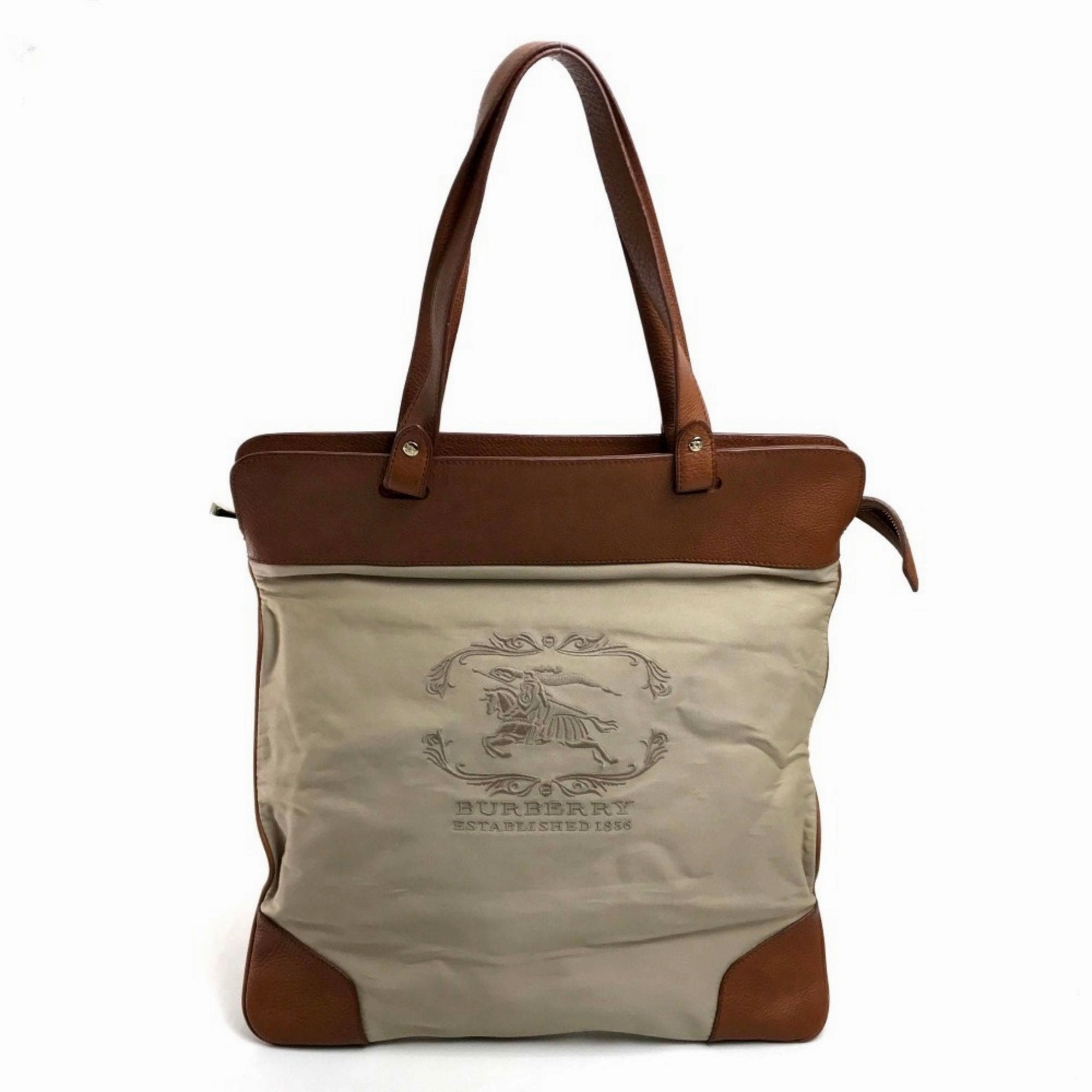 Burberry   Canvas Leather Tote Bag (Pre-Owned)