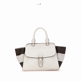 Burberry   Color  Leather Canvas Handbag Tote Bag (Pre-Owned)