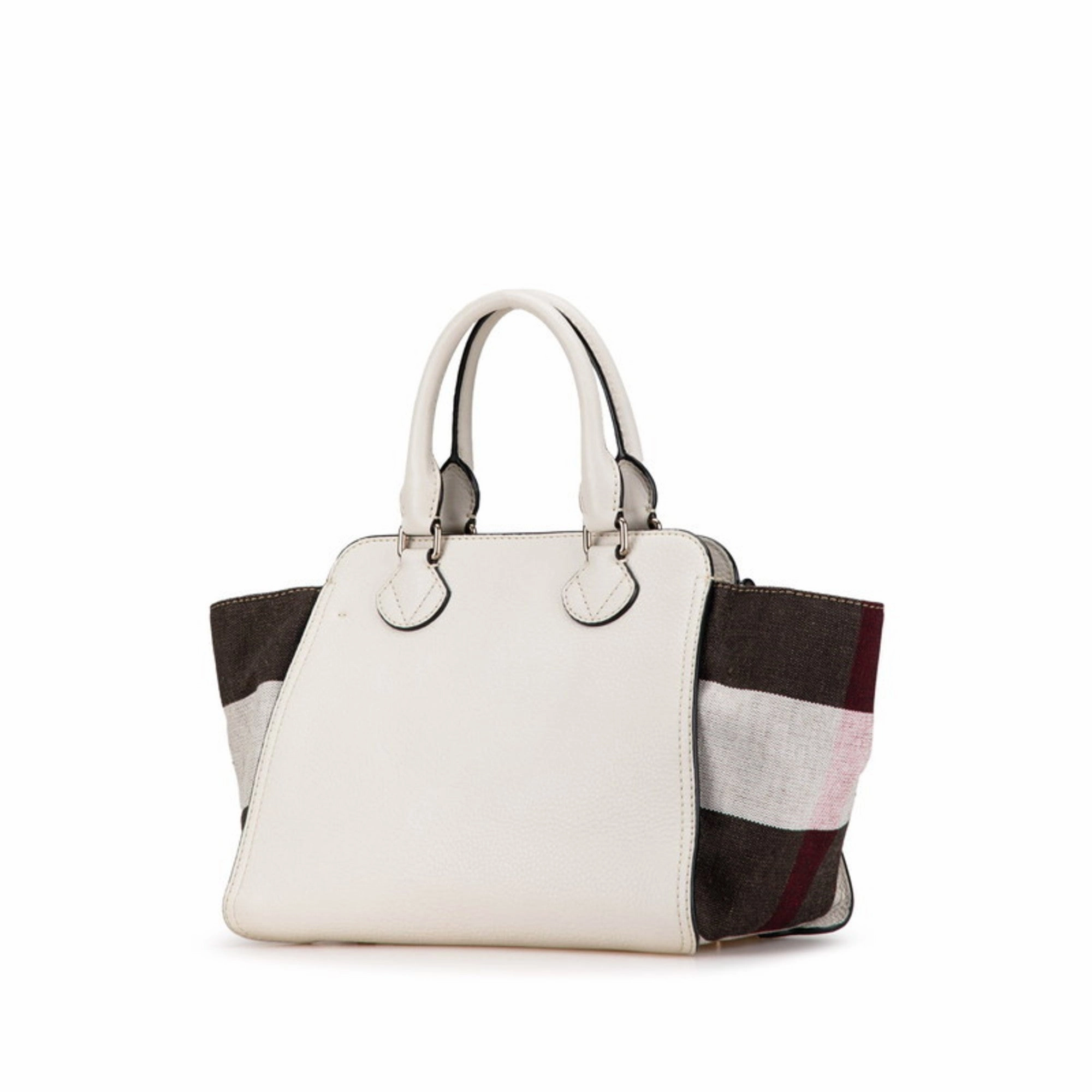 Burberry   Color  Leather Canvas Handbag Tote Bag (Pre-Owned)