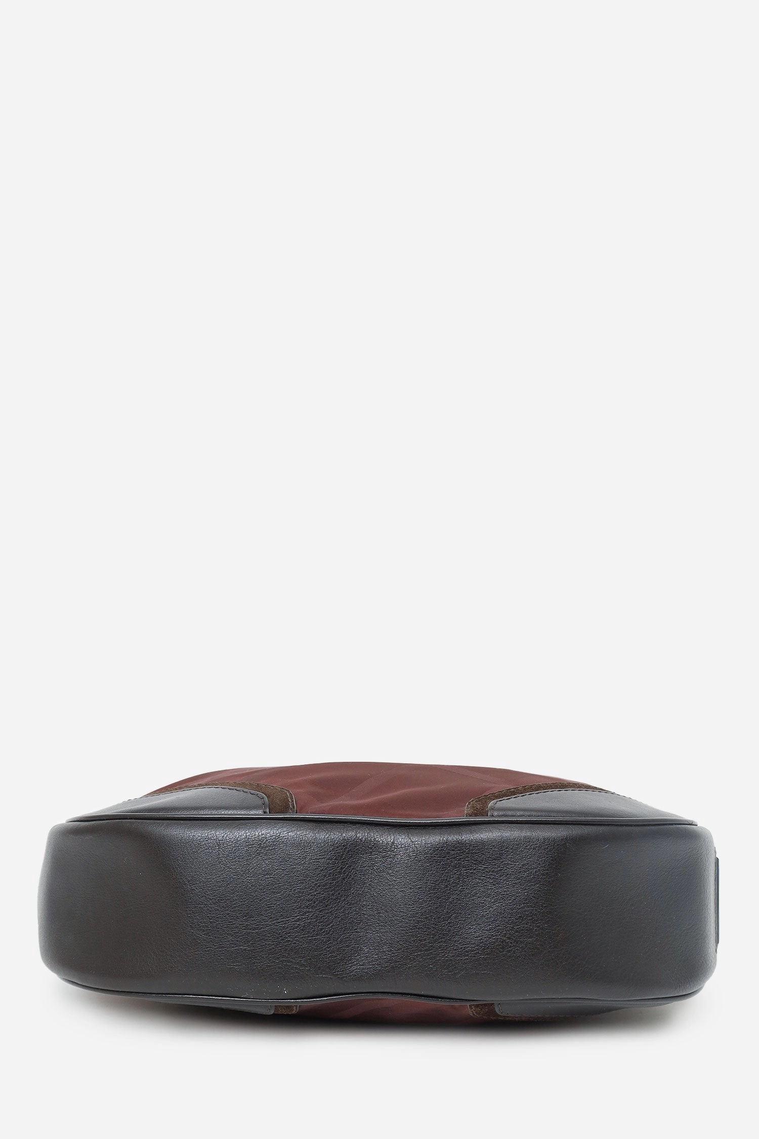 Burberry Burgundy Tonal Check Nylon Medium Maskell Hobo