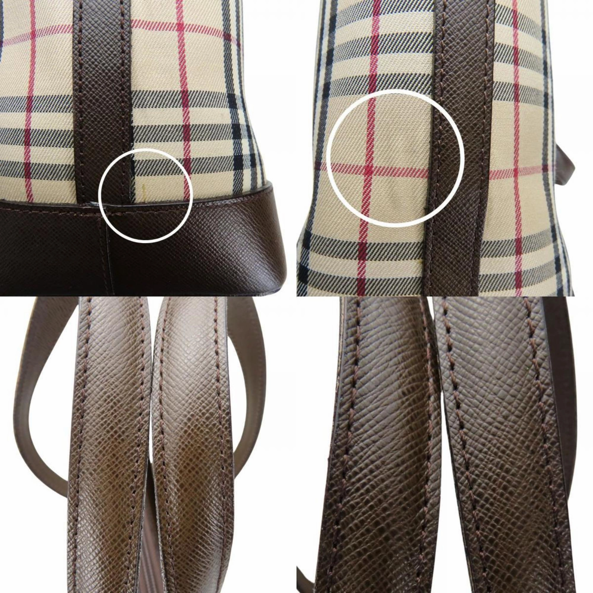 Burberry Canvas Leather Tote Bag (Pre-Owned)