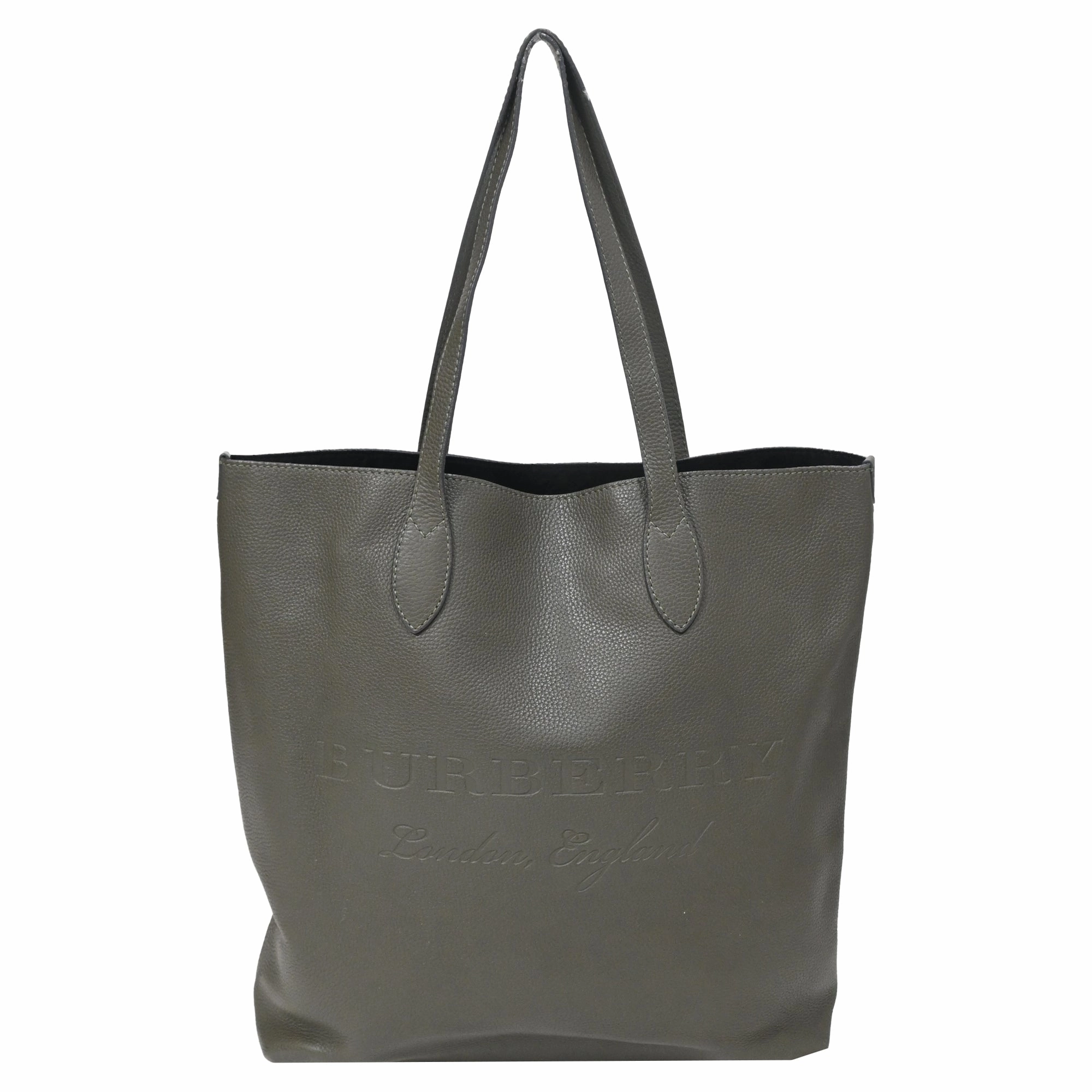 Burberry Large Remington Shopper Tote in Green Leather