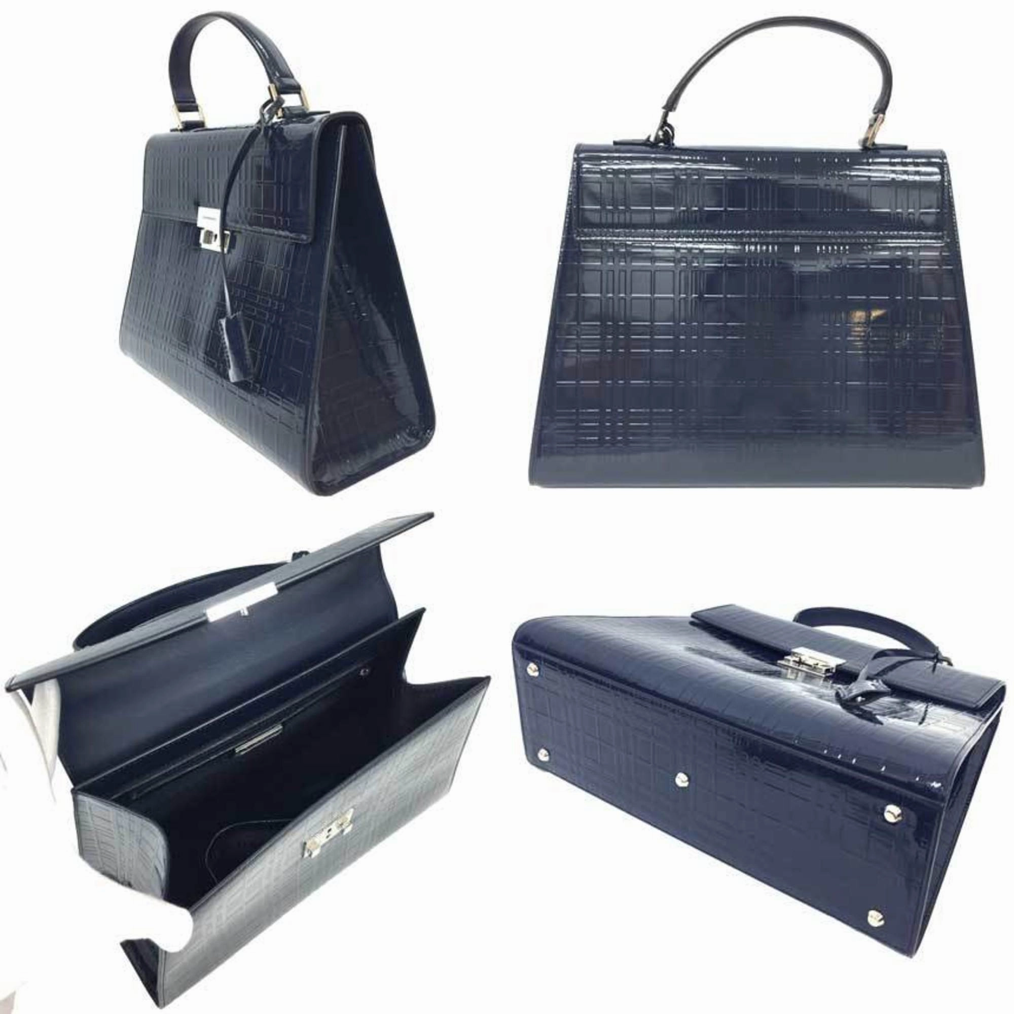 Burberry Patent Leather Handbag Tote Bag (Pre-Owned)