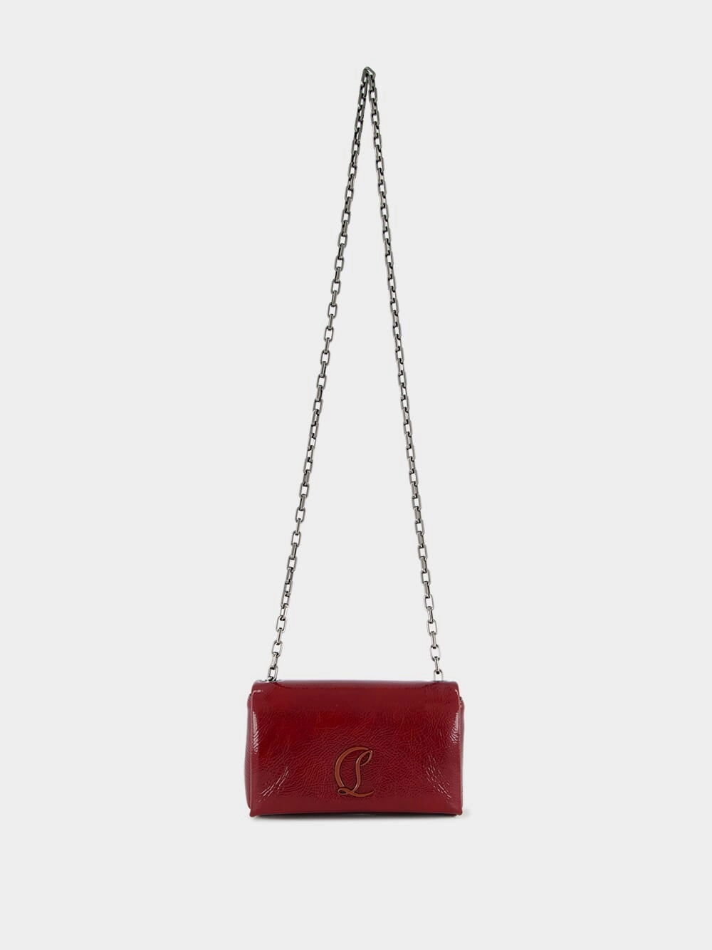 Burgundy Loubi 54 Patent Leather Crossbody Bag