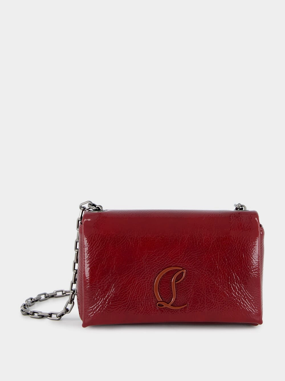 Burgundy Loubi 54 Patent Leather Crossbody Bag