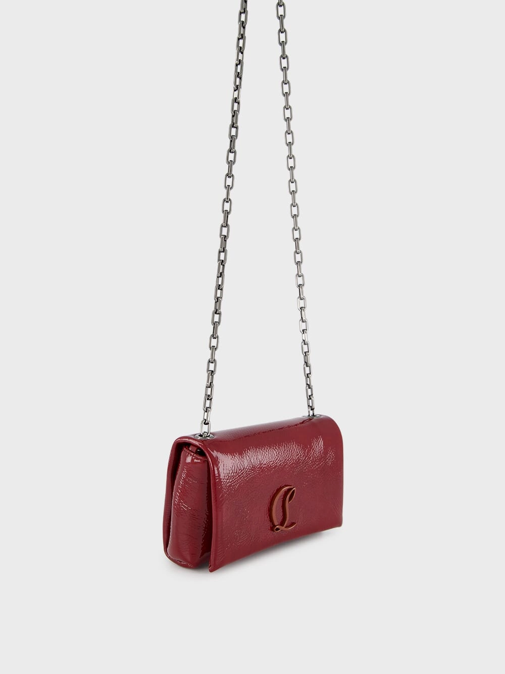 Burgundy Loubi 54 Patent Leather Crossbody Bag