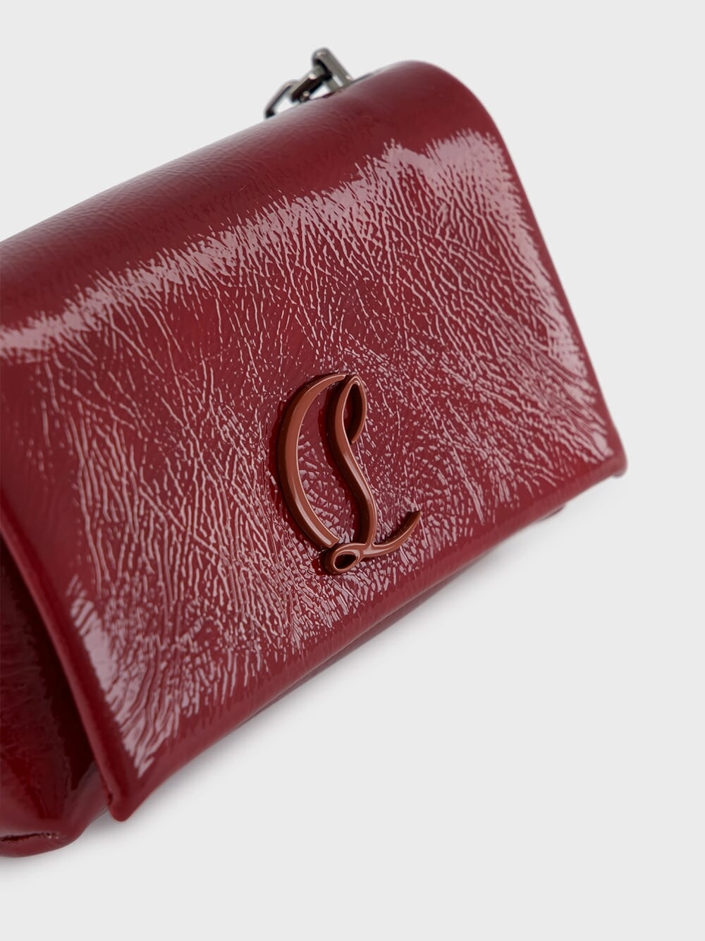 Burgundy Loubi 54 Patent Leather Crossbody Bag