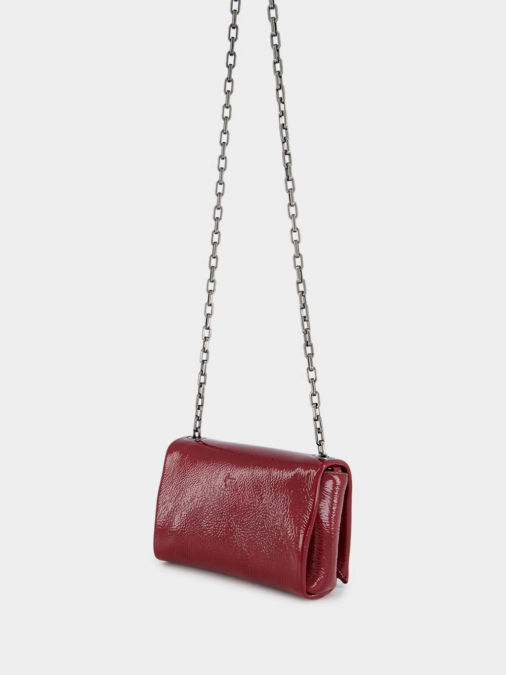 Burgundy Loubi 54 Patent Leather Crossbody Bag