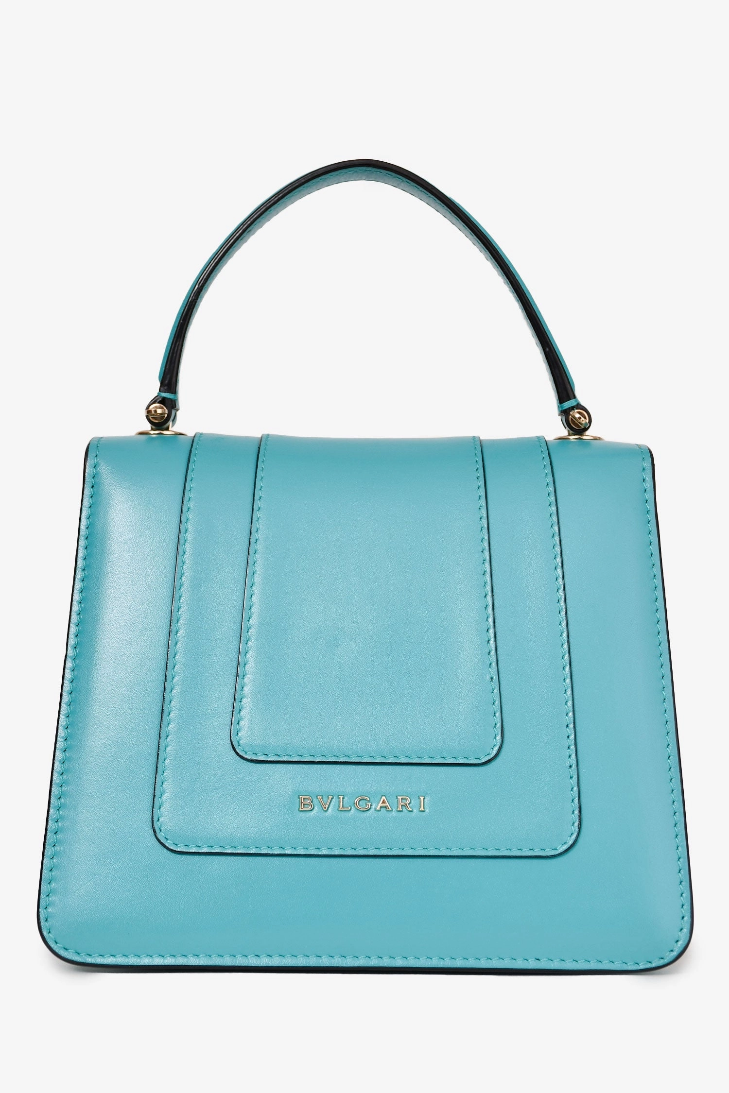 Bvlgari Blue Leather 'Forever Serpenti' Top Handle with Strap