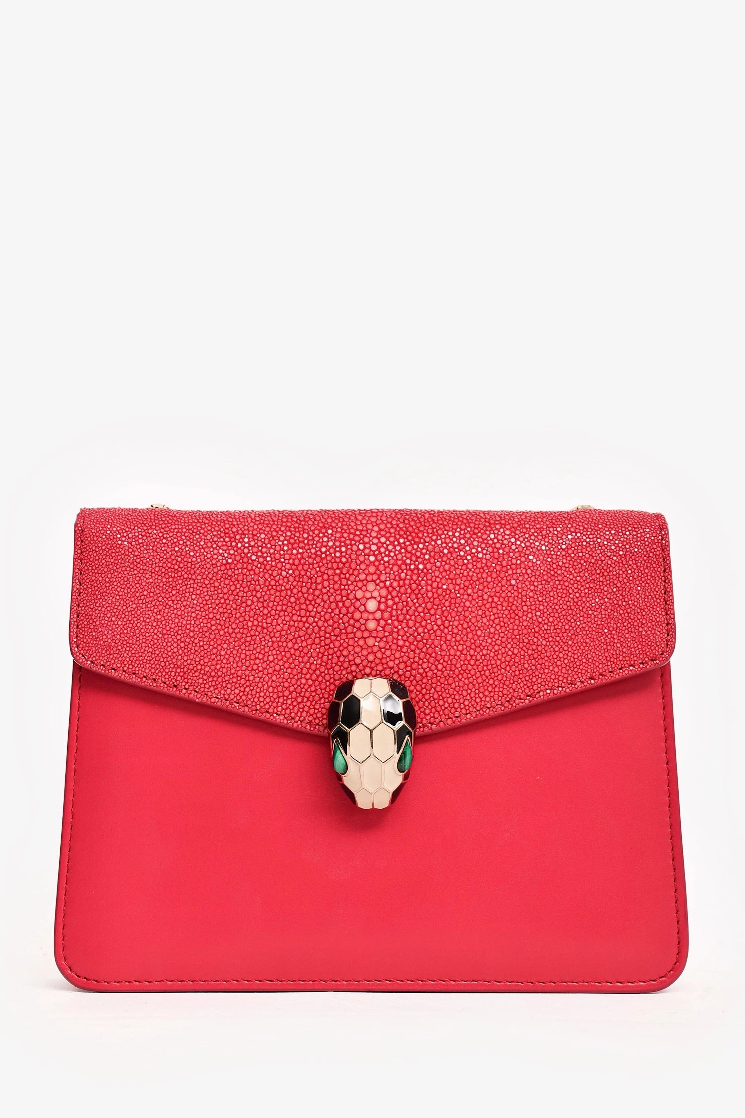 Bvlgari Pink Leather/Stingray Serpenti Crossbody (As Is)
