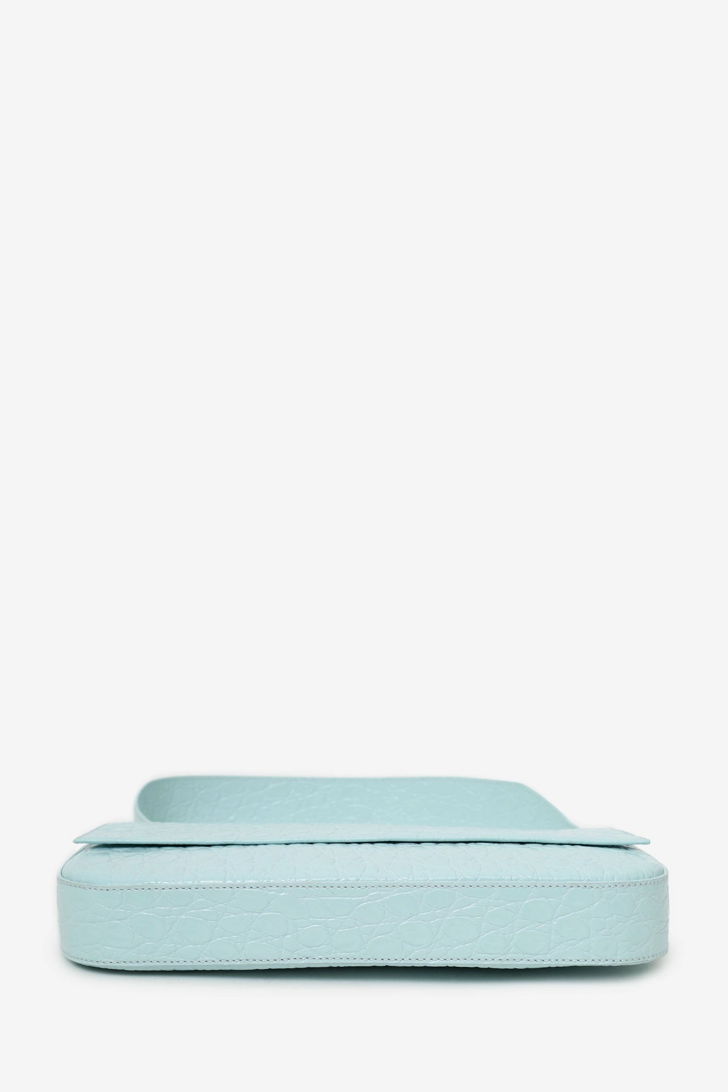 By Far Light Blue Croc Shoulder Bag