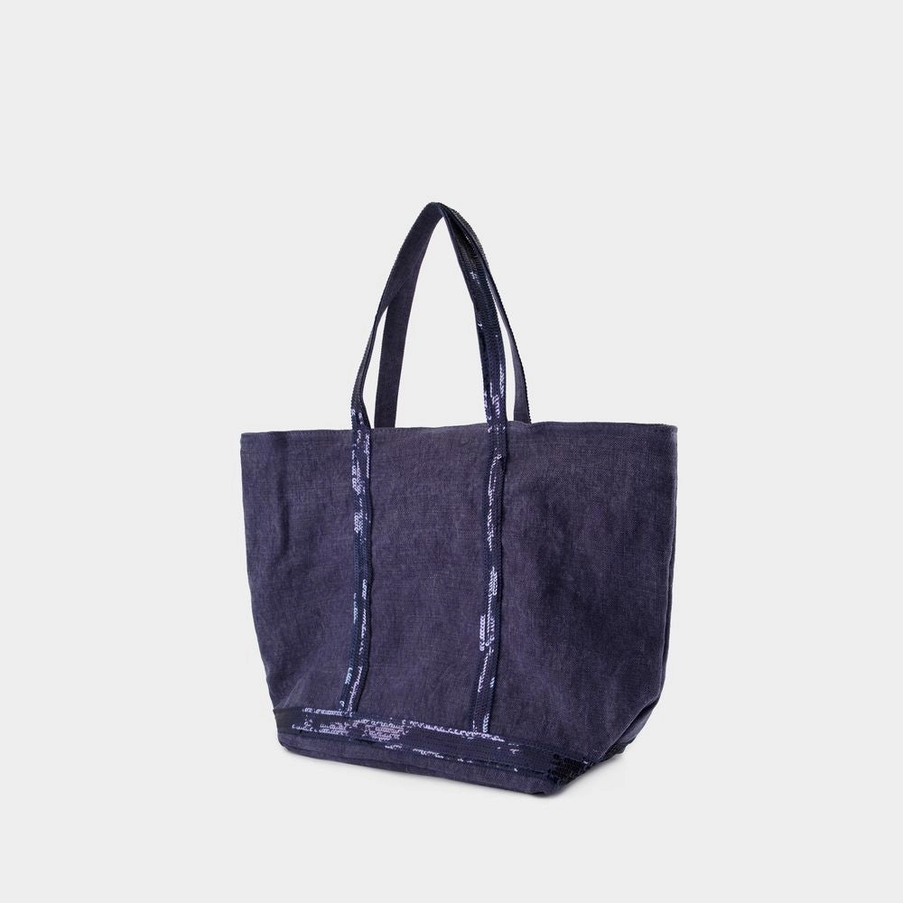 Cabas L Shopper Bag - Linen - Blue