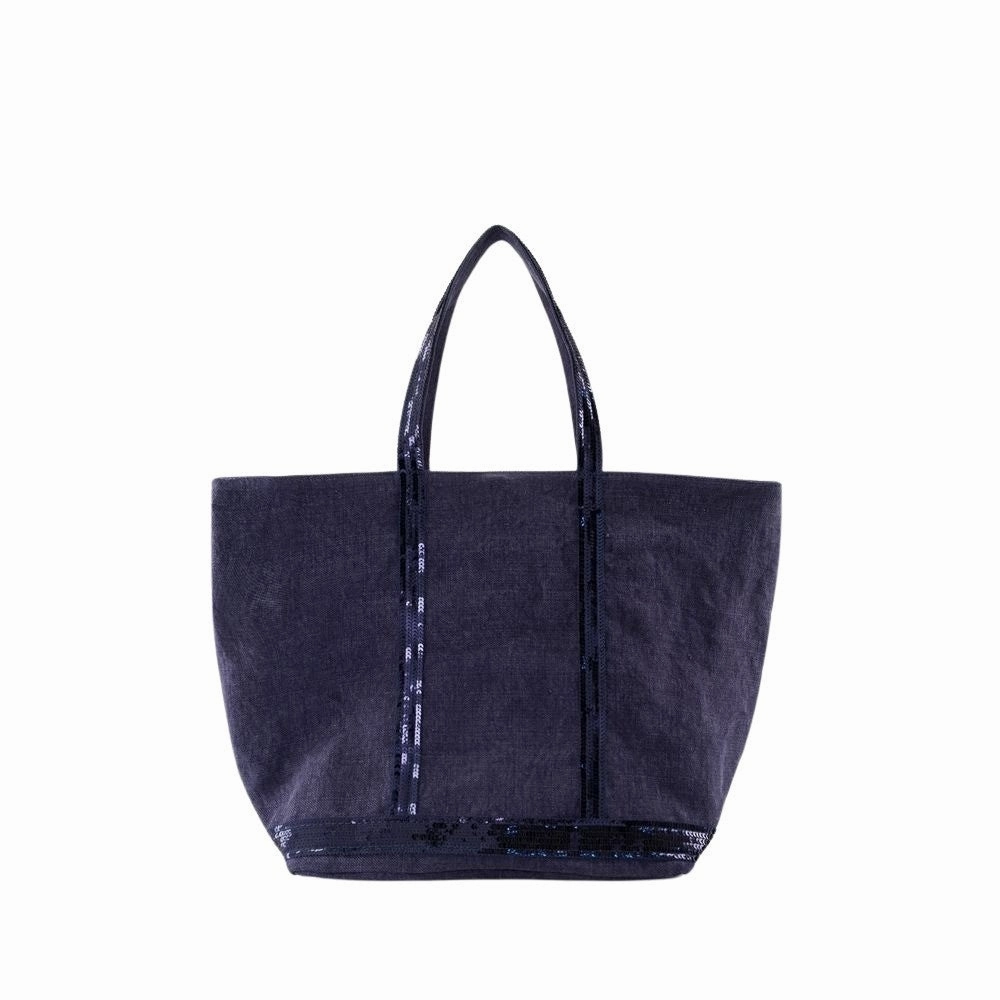Cabas L Shopper Bag - Linen - Blue