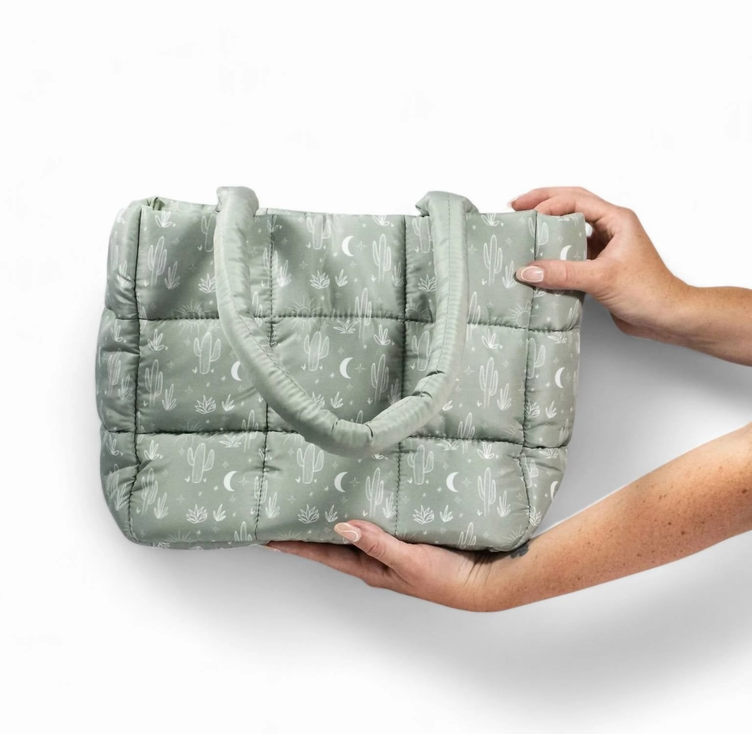 Cactus Puffer Bag In Green