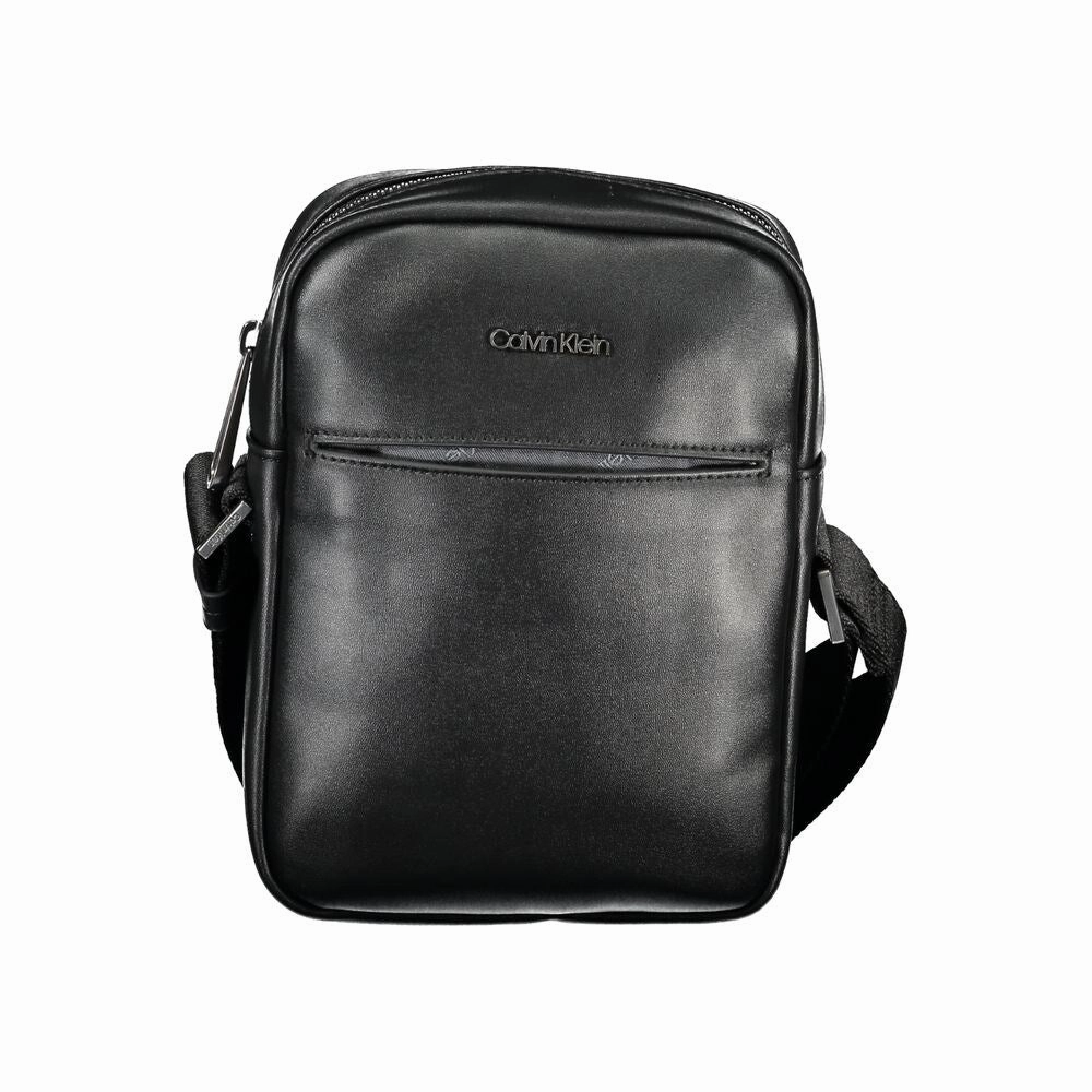 Calvin Klein Eco-Chic Black Shoulder Bag with Logo Men's Detail