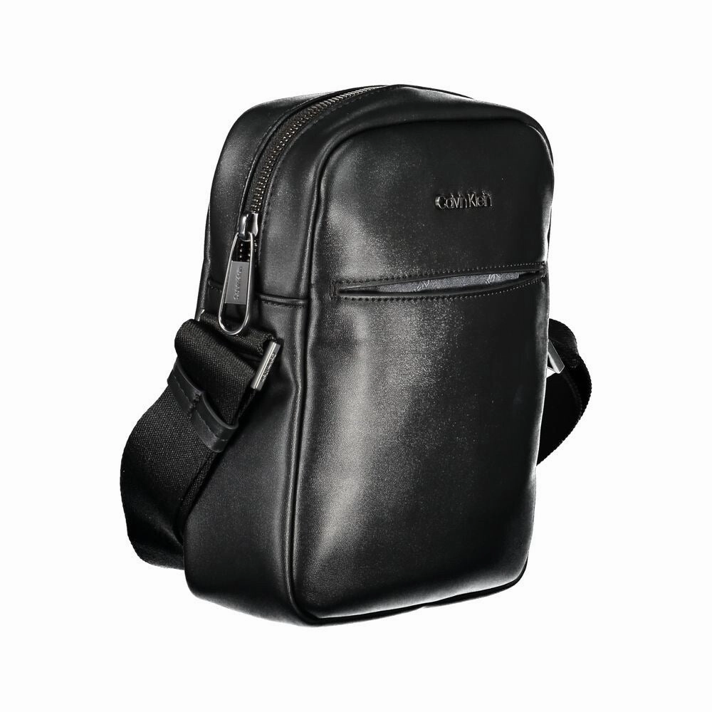 Calvin Klein Eco-Chic Black Shoulder Bag with Logo Men's Detail