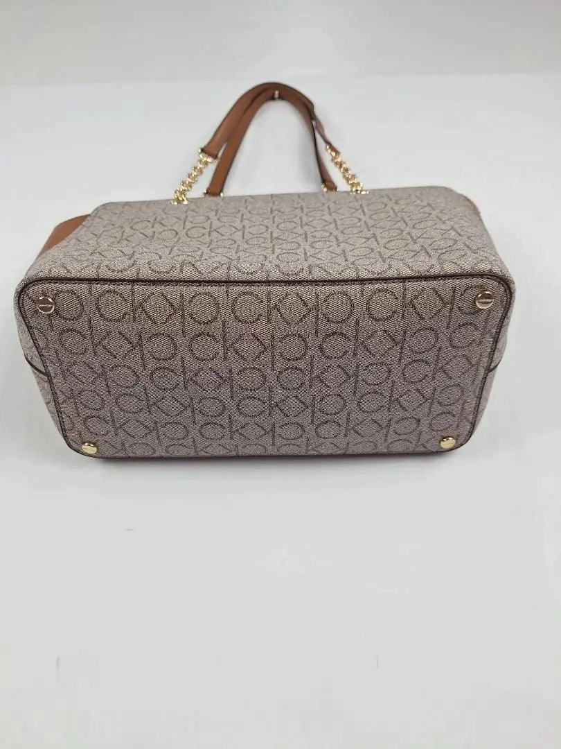 Calvin Klein Luxe Almond Shoulder Tote Bag