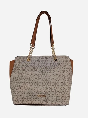 Calvin Klein Luxe Almond Shoulder Tote Bag
