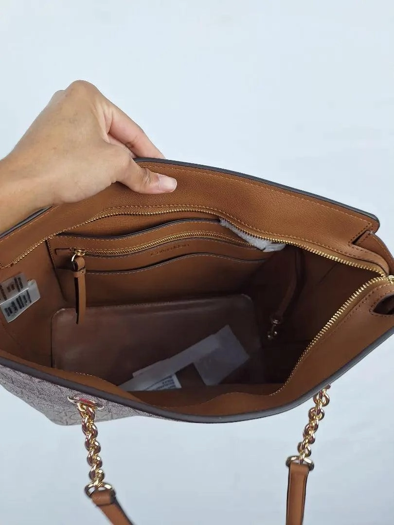 Calvin Klein Luxe Almond Shoulder Tote Bag