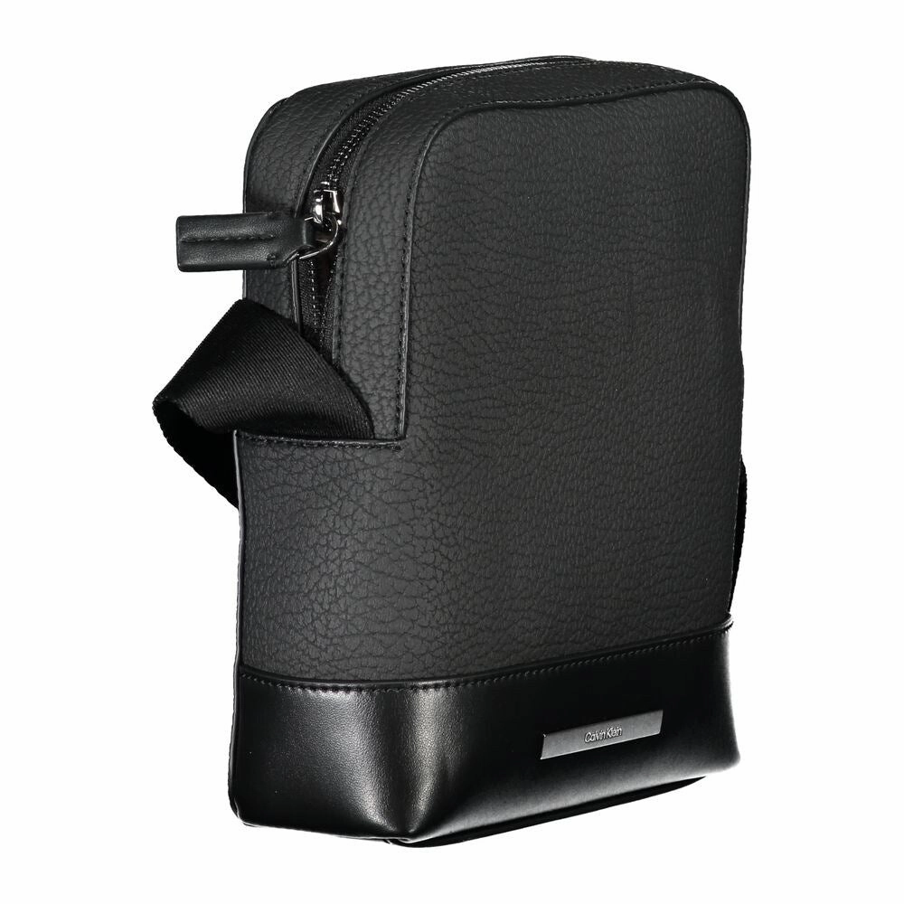 Calvin Klein Sleek Black Shoulder Bag with Contrasting Men's Details
