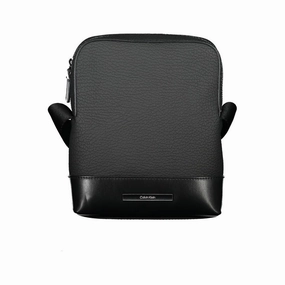 Calvin Klein Sleek Black Shoulder Bag with Contrasting Men's Details