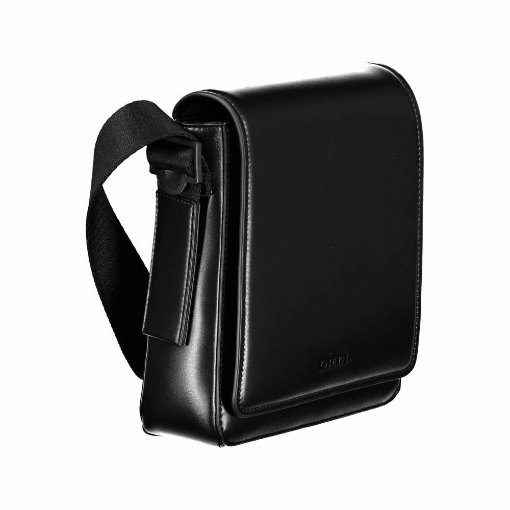 Calvin Klein Sleek Black Shoulder Bag with Logo Men's Detail