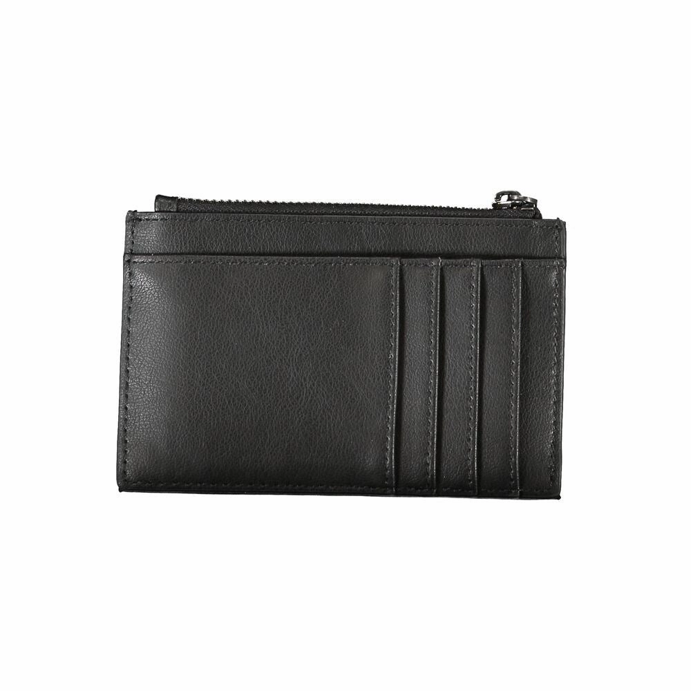 Calvin Klein Sleek Black Zip Wallet with Contrast Women's Detailing
