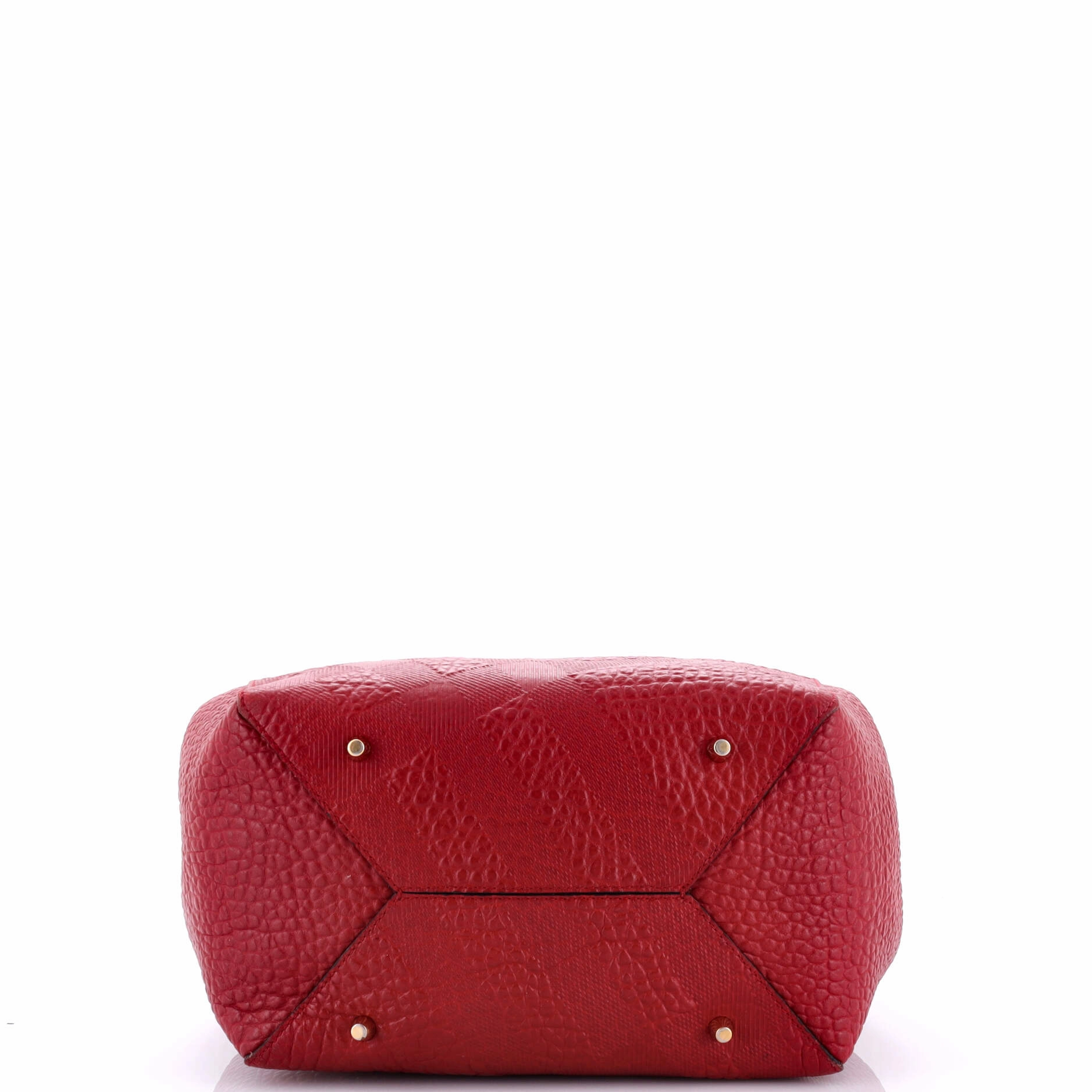 Canter Tote Check Embossed Leather Small